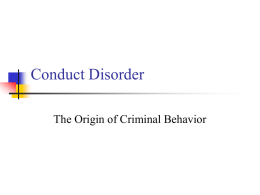 Conduct Disorder - Kelley Kline Phd