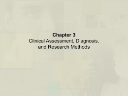 Durand and Barlow Chapter 3: Clinical Assessment