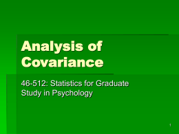 Analysis of Covariance - University of Windsor