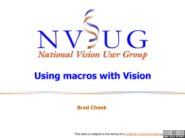 Using macros with Vision - gp