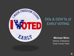 Dos and Don’ts of Early Voting