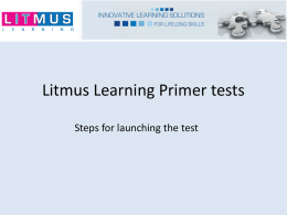 Litmus Learning Primer tests