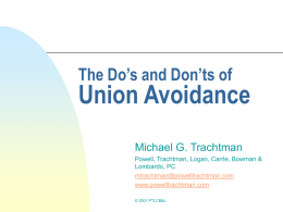 The Do's and Don'ts of Union Avoidance