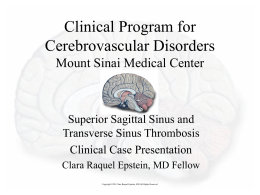 Clinical Program for Cerebrovascular Disorders Mount Sinai