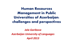 Human Resources Management in Public Universities of