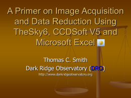 A Primer on Image Acquisition and Data Reduction Using