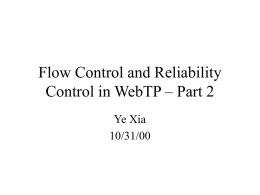 Flow Control - WebTP Home Page, EECS, UC Berkeley