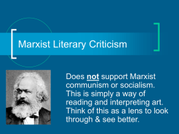 Marxist Literary Criticism - Mr. Christensen's Lesson Plans