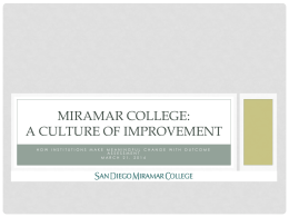 Culture of improvement - San Diego Miramar College