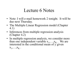 Lecture 6-7 Notes - University of Pennsylvania