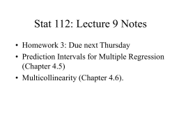 Lecture 6-7 Notes - Wharton Statistics Department