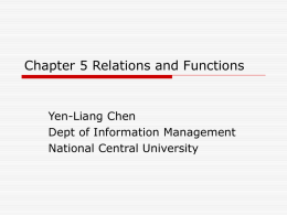Chapter 5 Relations and Functions