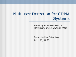 Multiuser Detection for CDMA Systems
