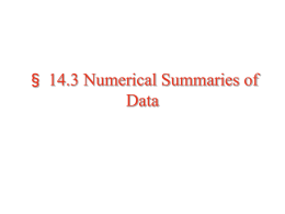 14.3 Numerical Summaries of Data