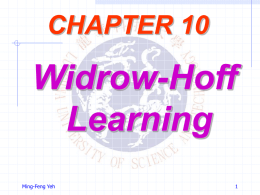 Windrow-Hoff Learning