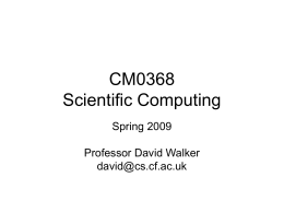 CM0368 Scientific Computing