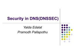 Security in DNS(DNSSEC)