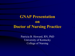 GNAP Presentation on Doctor of Nursing Practice