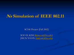 NS simulation of IEEE 802.11