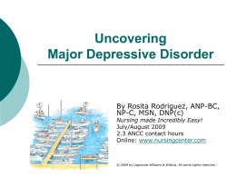 Uncovering Major Depressive Disorder - Nursing Center
