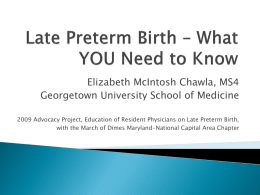 Late Preterm Birth – What YOU Need to Know