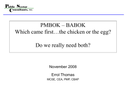 PMBOK - BABOK