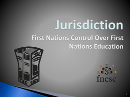 Jurisdiction First Nations Control Over First Nations