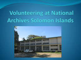 Digitisation at National Archives Solomon Islands