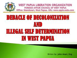 DEBACLE OF DECOLONIZATION AND ILLEGAL SELF …