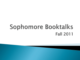 CP 2 Booktalks - Zion-Benton Township High School
