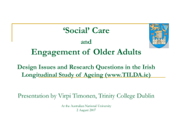 Enhancing the Quality of Life of Older People in Poverty