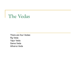 The Vedas - Department of Mathematics and Statistics