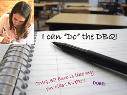 How to write the DBQ - Spring Grove Area School District