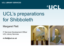UCL’s preparations for Shibboleth