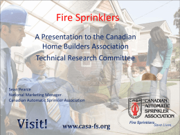 Fire Sprinklers - Canadian Home Builders' Association