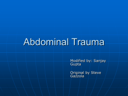 Abdominal Trauma - University of Toronto