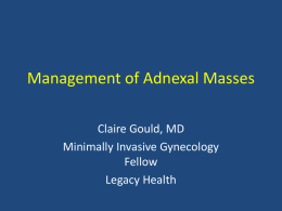 Management of Adnexal Masses