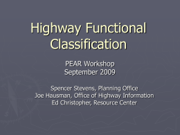 Highway Functional Classification