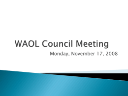 WAOL Council Meeting