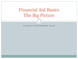 Financial Aid Basics The Big Picture
