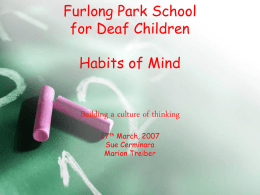 Furlong Park School for Deaf Children Habits of Mind