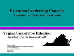 Extension Leadership Councils…