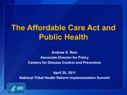 Health Reform and Public Health