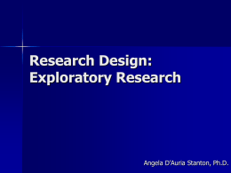 Research Design: Exploratory Research