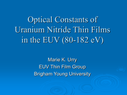 Optical Constants of Uranium Nitride in the EUV