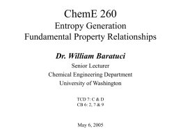ChemE 260 - Thermodynamics
