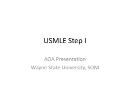 USMLE Step I - Med Home - Wayne State University