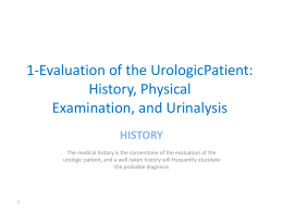 Evaluation of the Urologic Patient: History, Physical