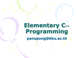 Elementary C++ Programming