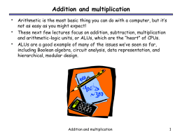 Addition and Multiplication